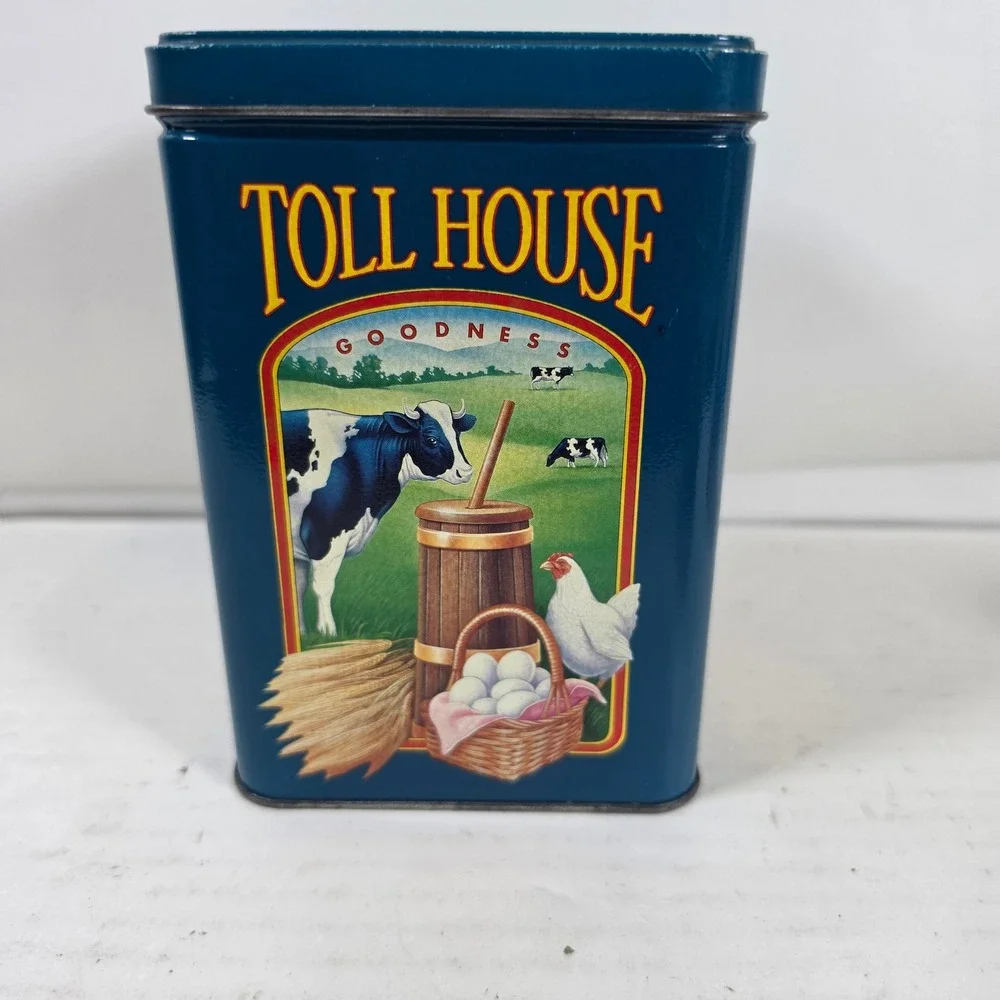 Vintage Nestle Toll House Cookies Limited Edition Collectible Tin Blue Teal‎